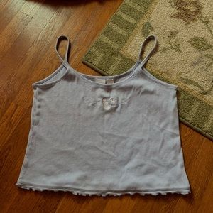 Vintage 90s Baby Blue Moon Lettuce Hem Cami
